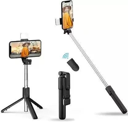 Selfie Stick Tripod with LED Fill Light & Bluetooth Remote